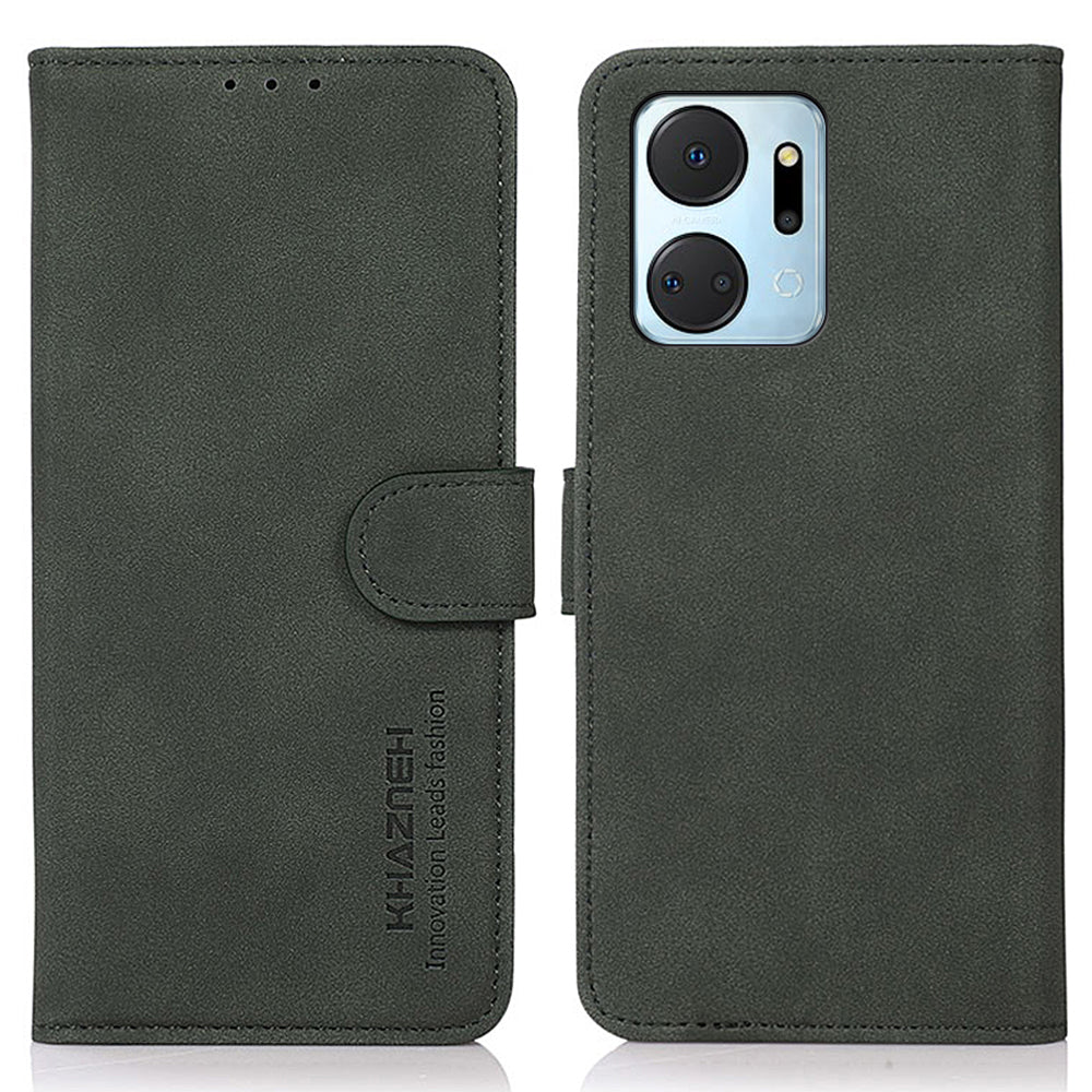 KHAZNEH For Honor X7a 5G Textured PU Leather Anti-drop Cover Cell Phone Wallet Case with Stand KHAZNEH For Honor X7a 5G Textured PU Leather Anti-drop Cover Cell Phone Wallet Case with Stand